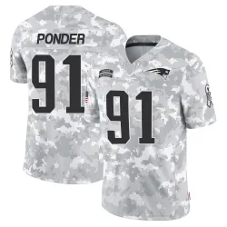 Youth Elijah Ponder New England Patriots No.91 Limited 2024 Salute to Service Jersey - Arctic Camo
