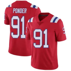 Youth Elijah Ponder New England Patriots No.91 Limited Vapor Untouchable Alternate Jersey - Red