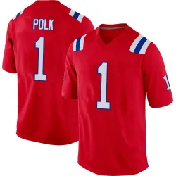 Youth Ja'Lynn Polk New England Patriots No.1 Game Alternate Jersey - Red
