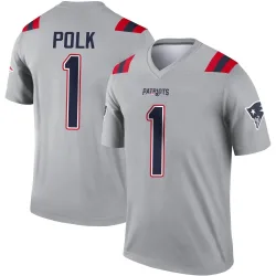 Youth Ja'Lynn Polk New England Patriots No.1 Legend Inverted Jersey - Gray