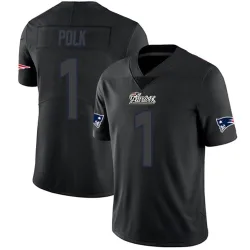 Youth Ja'Lynn Polk New England Patriots No.1 Limited Jersey - Black Impact