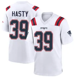 Youth JaMycal Hasty New England Patriots No.39 Game Jersey - White