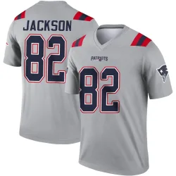 Youth JaQuae Jackson New England Patriots No.82 Legend Inverted Jersey - Gray