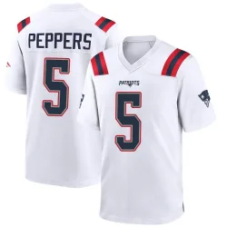 Youth Jabrill Peppers New England Patriots No.5 Game Jersey - White