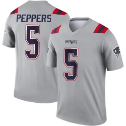 Youth Jabrill Peppers New England Patriots No.5 Legend Inverted Jersey - Gray
