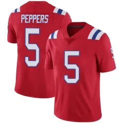 Youth Jabrill Peppers New England Patriots No.5 Limited Vapor Untouchable Alternate Jersey - Red