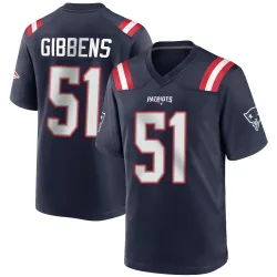 Youth Jack Gibbens New England Patriots No.51 Game Team Color Jersey - Navy Blue
