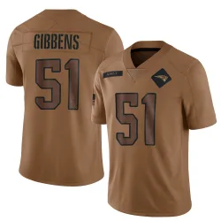Youth Jack Gibbens New England Patriots No.51 Limited 2023 Salute To Service Jersey - Brown