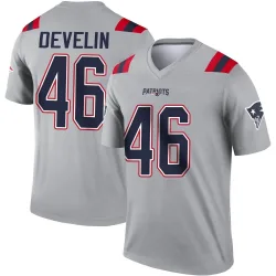 Youth James Develin New England Patriots No.46 Legend Inverted Jersey - Gray