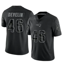Youth James Develin New England Patriots No.46 Limited Reflective Jersey - Black