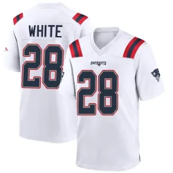 Youth James White New England Patriots No.28 Game Jersey - White