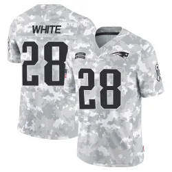 Youth James White New England Patriots No.28 Limited 2024 Salute to Service Jersey - Arctic Camo
