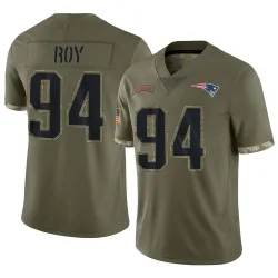Youth Jaquelin Roy New England Patriots No.94 Limited 2022 Salute To Service Jersey - Olive