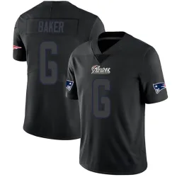 Youth Javon Baker New England Patriots No.6 Limited Jersey - Black Impact