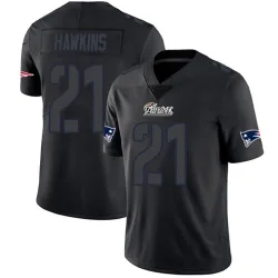 Youth Jaylinn Hawkins New England Patriots No.21 Limited Jersey - Black Impact