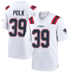 Youth Jordan Polk New England Patriots No.39 Game Jersey - White