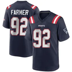 Youth Joshua Farmer New England Patriots No.92 Game Team Color Jersey - Navy Blue
