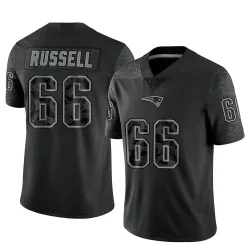 Youth Jotham Russell New England Patriots No.66 Limited Reflective Jersey - Black