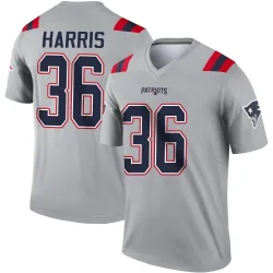 Youth Kevin Harris New England Patriots No.36 Legend Inverted Jersey - Gray