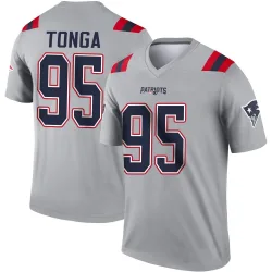 Youth Khyiris Tonga New England Patriots No.95 Legend Inverted Jersey - Gray