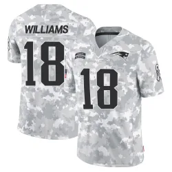 Youth Kyle Williams New England Patriots No.18 Limited 2024 Salute to Service Jersey - Arctic Camo