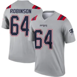 Youth Layden Robinson New England Patriots No.64 Legend Inverted Jersey - Gray