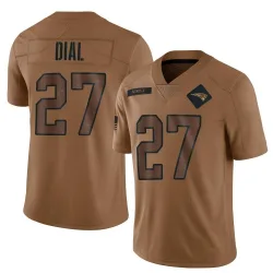 Youth Marcellas Dial Jr. New England Patriots No.27 Limited 2023 Salute To Service Jersey - Brown