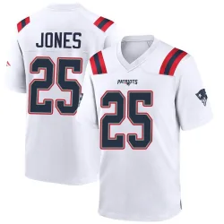 Youth Marcus Jones New England Patriots No.25 Game Jersey - White