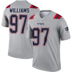 Youth Milton Williams New England Patriots No.97 Legend Inverted Jersey - Gray