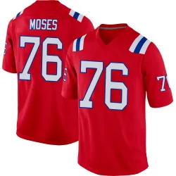 Youth Morgan Moses New England Patriots No.76 Game Alternate Jersey - Red