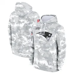 Youth New England Patriots No. 2024 Salute To Service Pullover Hoodie - White/Gray