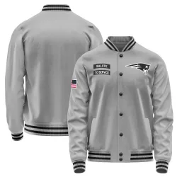 Youth New England Patriots No. Salute to Service Performance Jacket - Gray