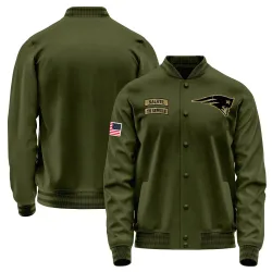 Youth New England Patriots No. Salute to Service Sideline Performance Jacket - Olive