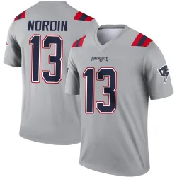 Youth Quinn Nordin New England Patriots No.13 Legend Inverted Jersey - Gray