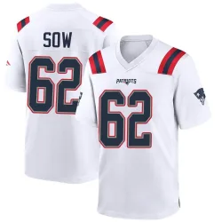 Youth Sidy Sow New England Patriots No.62 Game Jersey - White