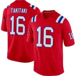 Youth Sione Takitaki New England Patriots No.16 Game Alternate Jersey - Red
