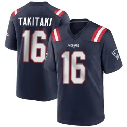 Youth Sione Takitaki New England Patriots No.16 Game Team Color Jersey - Navy Blue