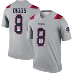 Youth Stefon Diggs New England Patriots No.8 Legend Inverted Jersey - Gray