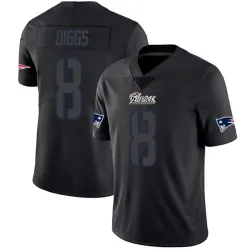 Youth Stefon Diggs New England Patriots No.8 Limited Jersey - Black Impact