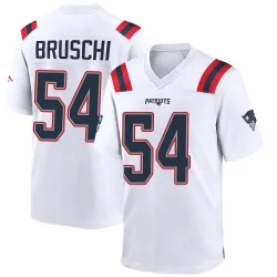 Youth Tedy Bruschi New England Patriots No.54 Game Jersey - White