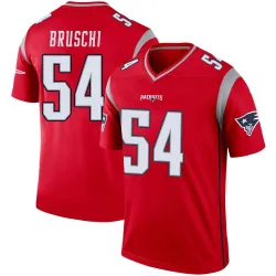 Youth Tedy Bruschi New England Patriots No.54 Legend Inverted Jersey - Red