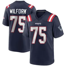 Youth Vince Wilfork New England Patriots No.75 Game Team Color Jersey - Navy Blue